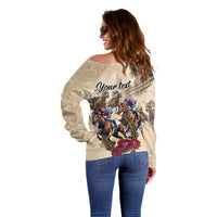 Personalized Kentucky Horse Race Off Shoulder Sweater Race for Rosse