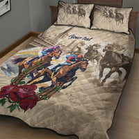 Personalized Kentucky Horse Race Quilt Bed Set Race for Rosse