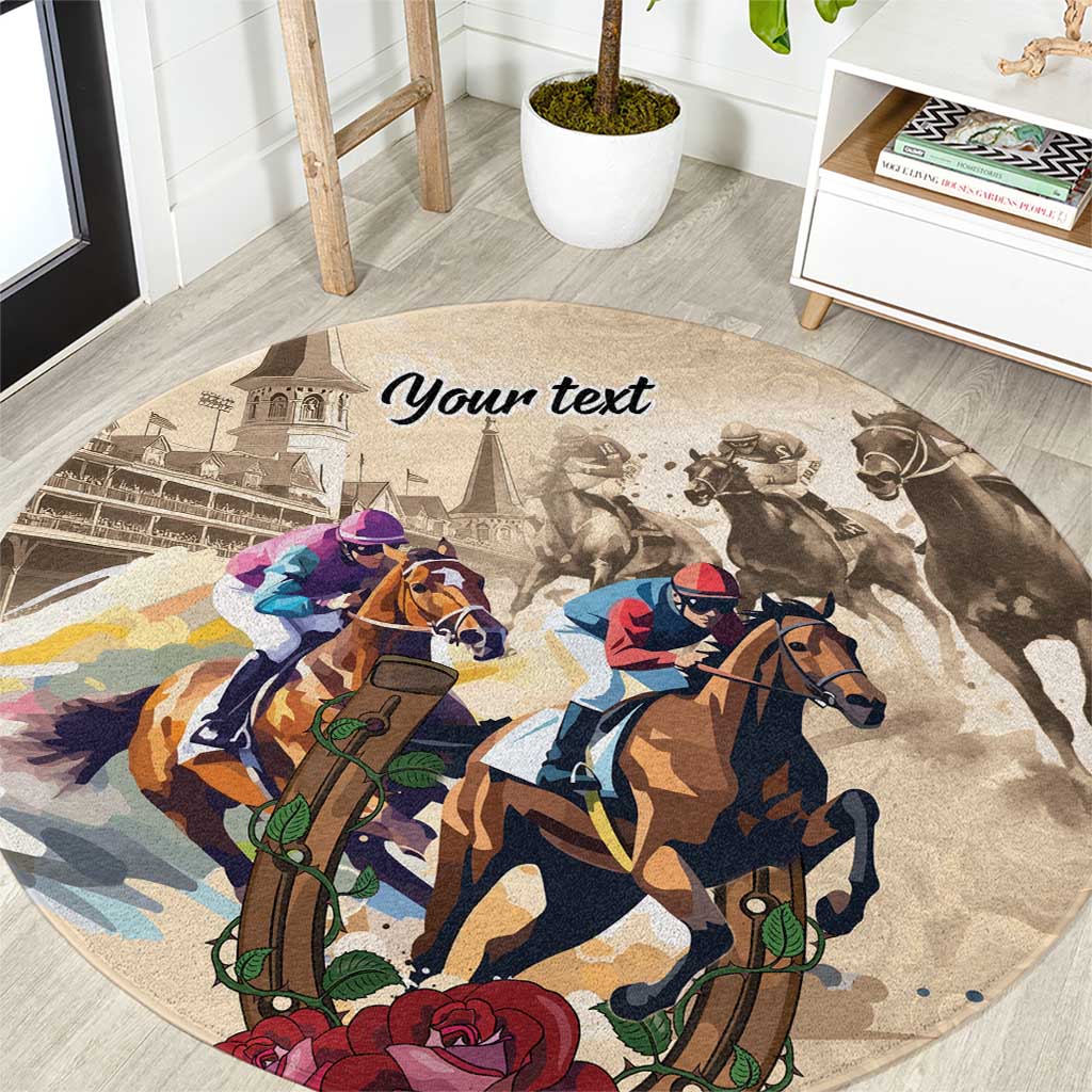 Personalized Kentucky Horse Race Round Carpet Race for Rosse