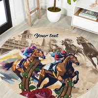 Personalized Kentucky Horse Race Round Carpet Race for Rosse