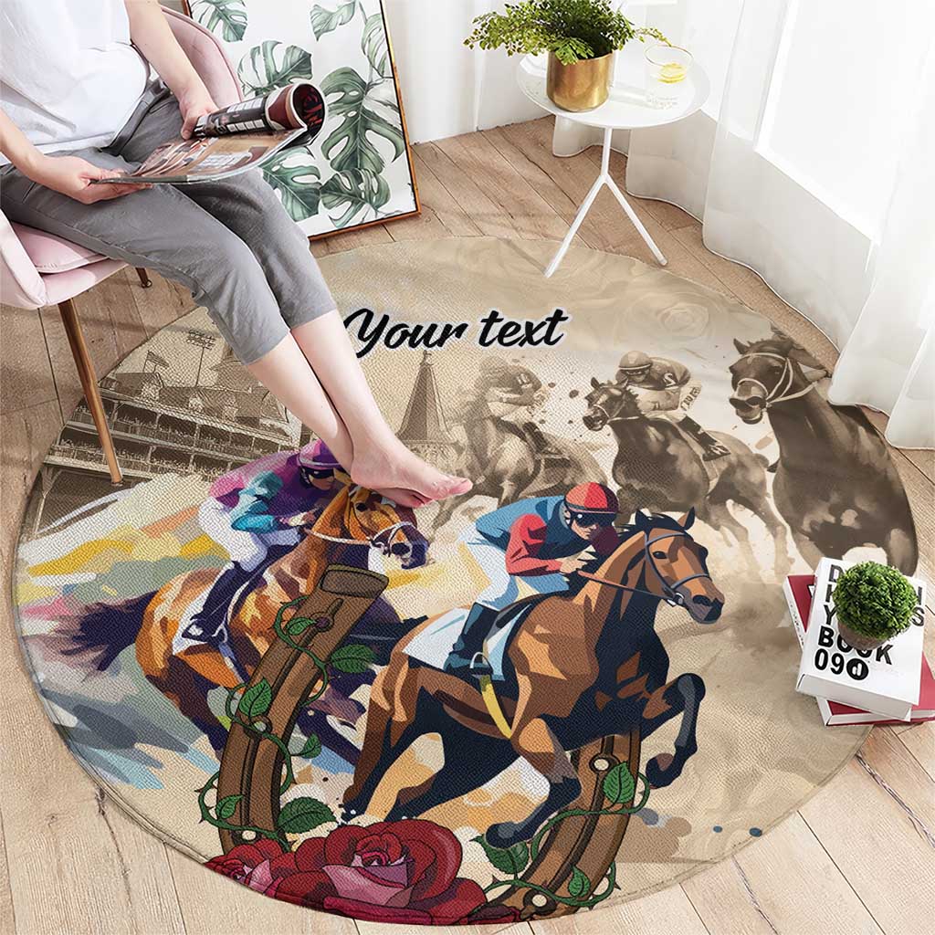 Personalized Kentucky Horse Race Round Carpet Race for Rosse
