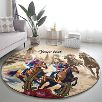 Personalized Kentucky Horse Race Round Carpet Race for Rosse