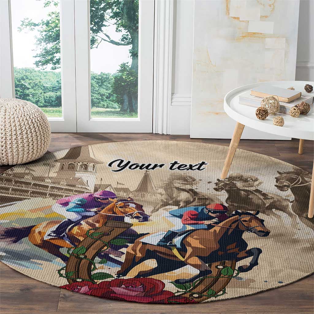 Personalized Kentucky Horse Race Round Carpet Race for Rosse