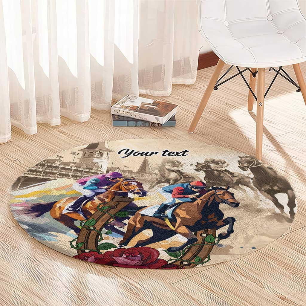 Personalized Kentucky Horse Race Round Carpet Race for Rosse