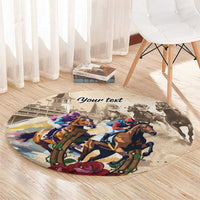 Personalized Kentucky Horse Race Round Carpet Race for Rosse