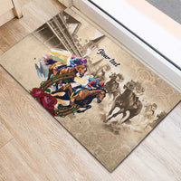 Personalized Kentucky Horse Race Rubber Doormat Race for Rosse