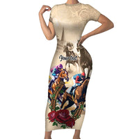 Personalized Kentucky Horse Race Short Sleeve Bodycon Dress Race for Rosse