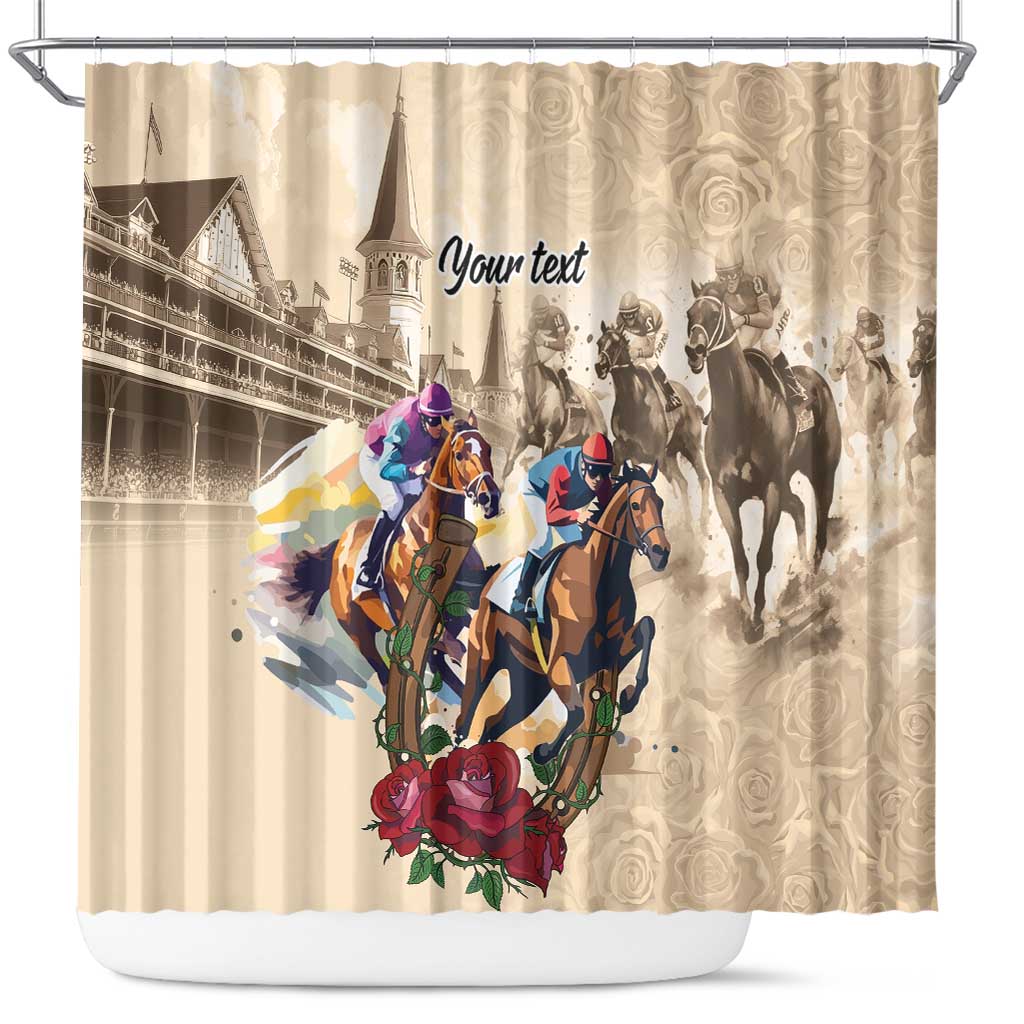Personalized Kentucky Horse Race Shower Curtain Race for Rosse