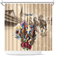 Personalized Kentucky Horse Race Shower Curtain Race for Rosse