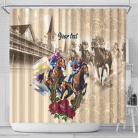 Personalized Kentucky Horse Race Shower Curtain Race for Rosse