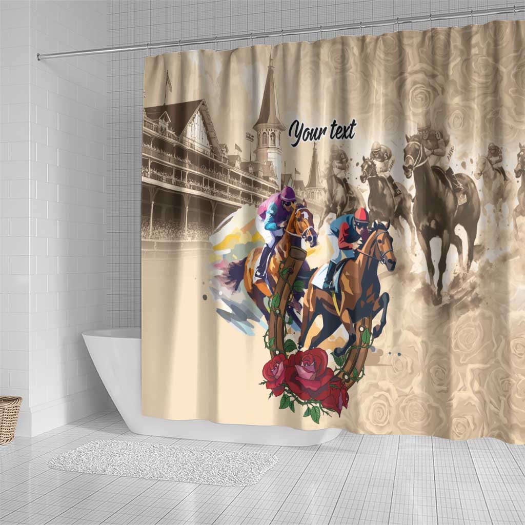 Personalized Kentucky Horse Race Shower Curtain Race for Rosse
