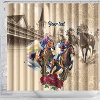 Personalized Kentucky Horse Race Shower Curtain Race for Rosse