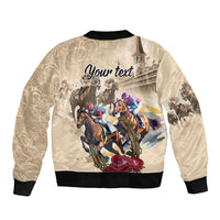 Personalized Kentucky Horse Race Sleeve Zip Bomber Jacket Race for Rosse