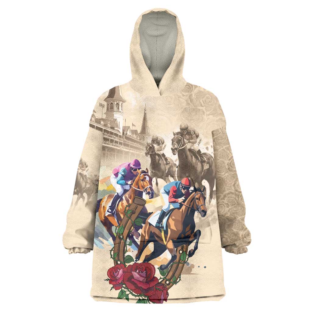 Personalized Kentucky Horse Race Wearable Blanket Hoodie Race for Rosse