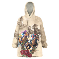 Personalized Kentucky Horse Race Wearable Blanket Hoodie Race for Rosse