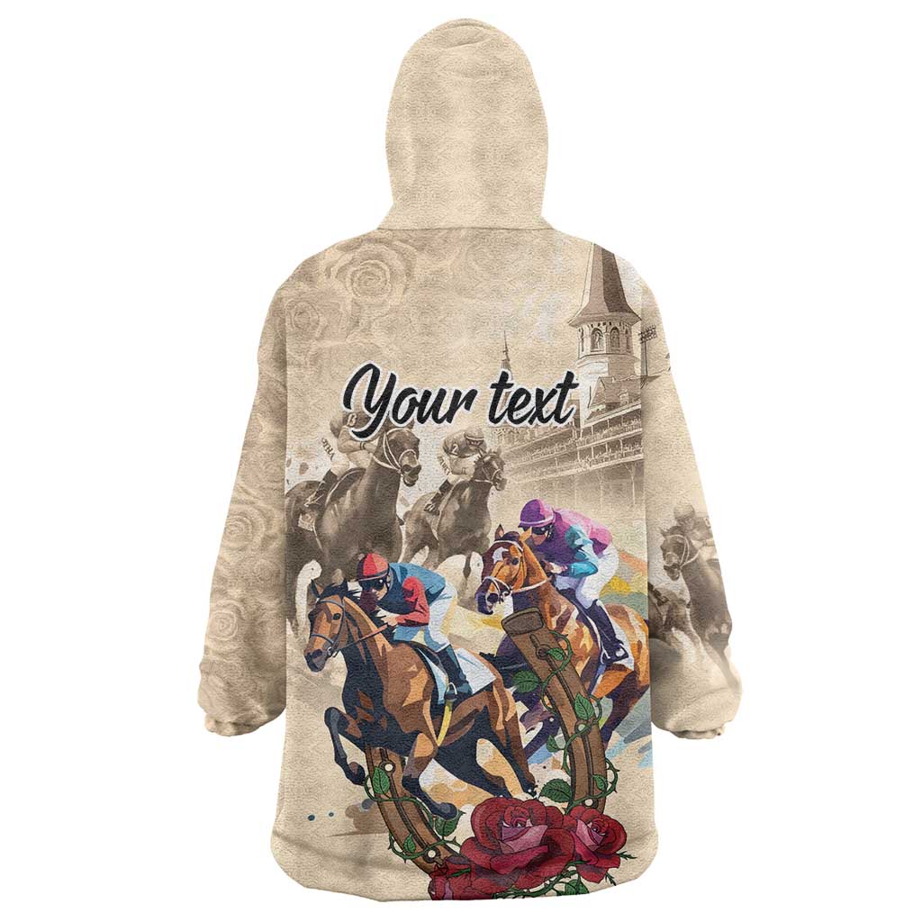 Personalized Kentucky Horse Race Wearable Blanket Hoodie Race for Rosse