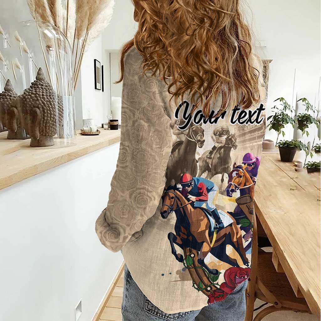 Personalized Kentucky Horse Race Women Casual Shirt Race for Rosse