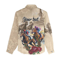 Personalized Kentucky Horse Race Women Casual Shirt Race for Rosse