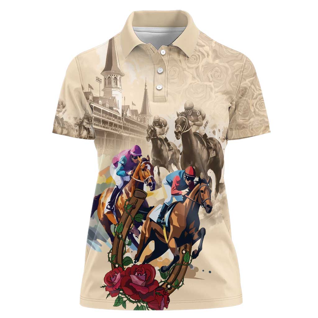 Personalized Kentucky Horse Race Women Polo Shirt Race for Rosse