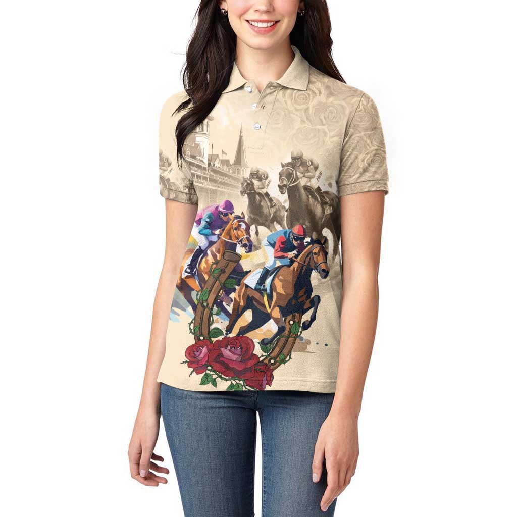 Personalized Kentucky Horse Race Women Polo Shirt Race for Rosse