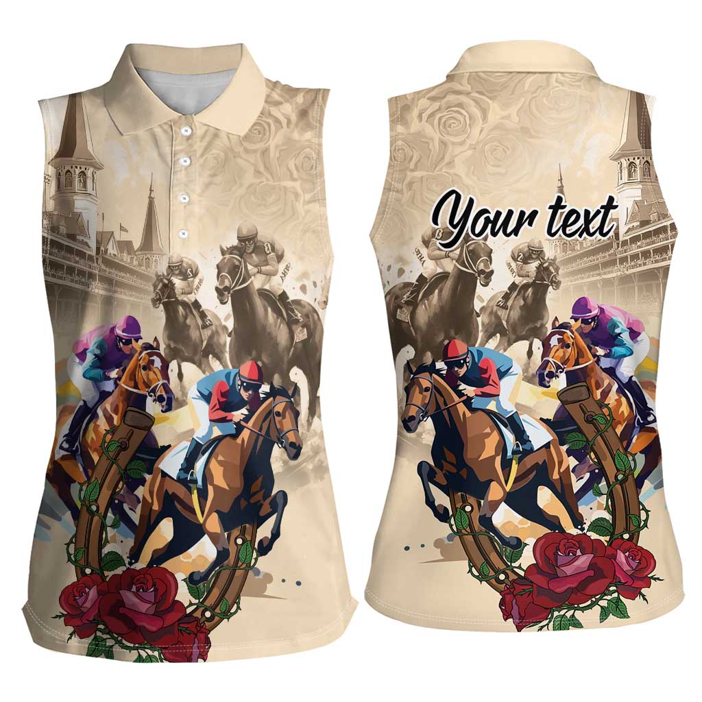 Personalized Kentucky Horse Race Women Sleeveless Polo Shirt Race for Rosse