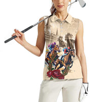 Personalized Kentucky Horse Race Women Sleeveless Polo Shirt Race for Rosse