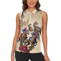 Personalized Kentucky Horse Race Women Sleeveless Polo Shirt Race for Rosse