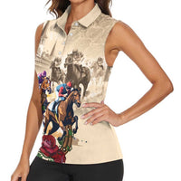Personalized Kentucky Horse Race Women Sleeveless Polo Shirt Race for Rosse