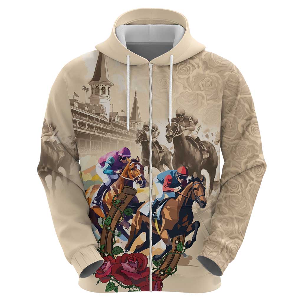 Personalized Kentucky Horse Race Zip Hoodie Race for Rosse