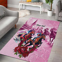 Personalized Kentucky Horse Race Area Rug Pink Out Party