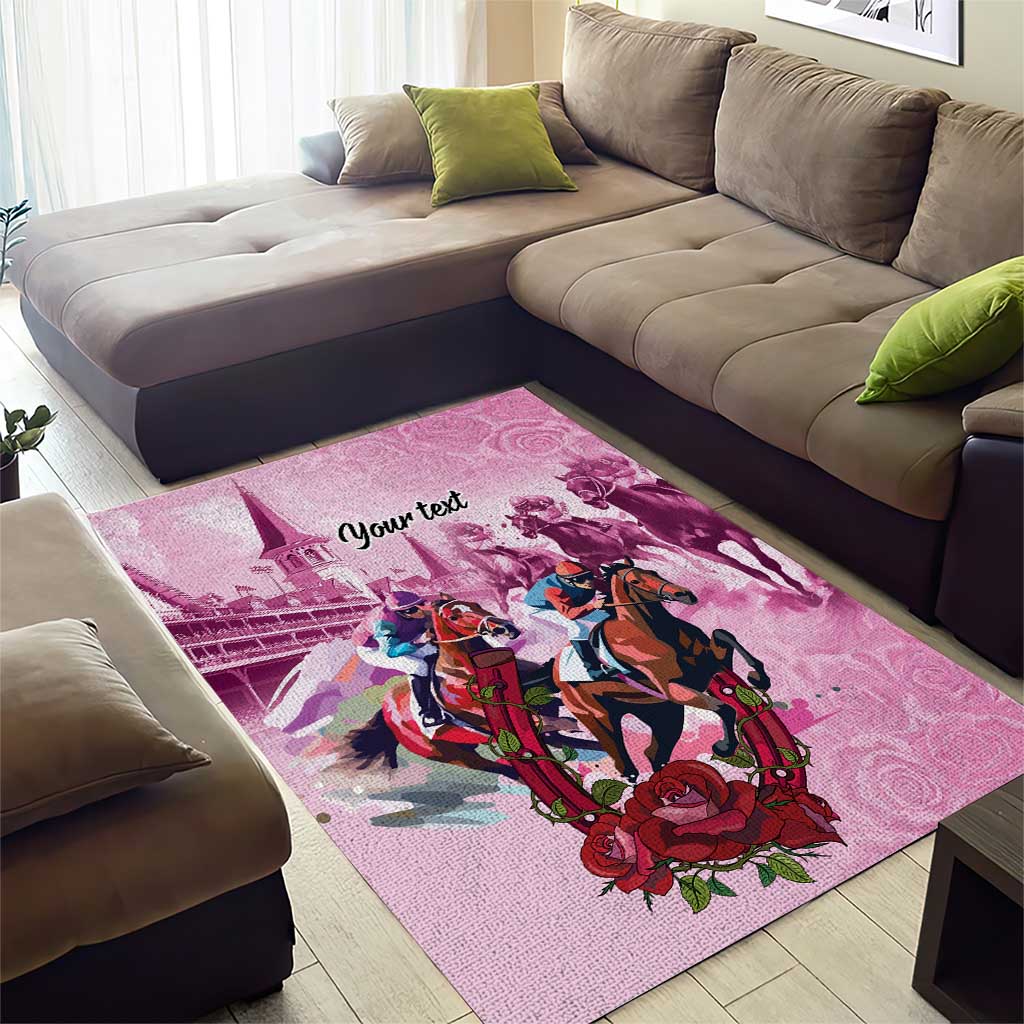 Personalized Kentucky Horse Race Area Rug Pink Out Party