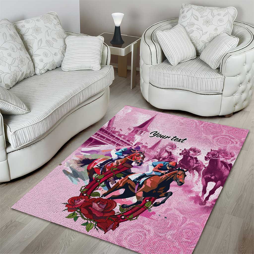 Personalized Kentucky Horse Race Area Rug Pink Out Party