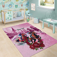 Personalized Kentucky Horse Race Area Rug Pink Out Party
