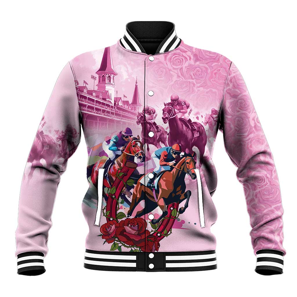 Personalized Kentucky Horse Race Baseball Jacket Pink Out Party