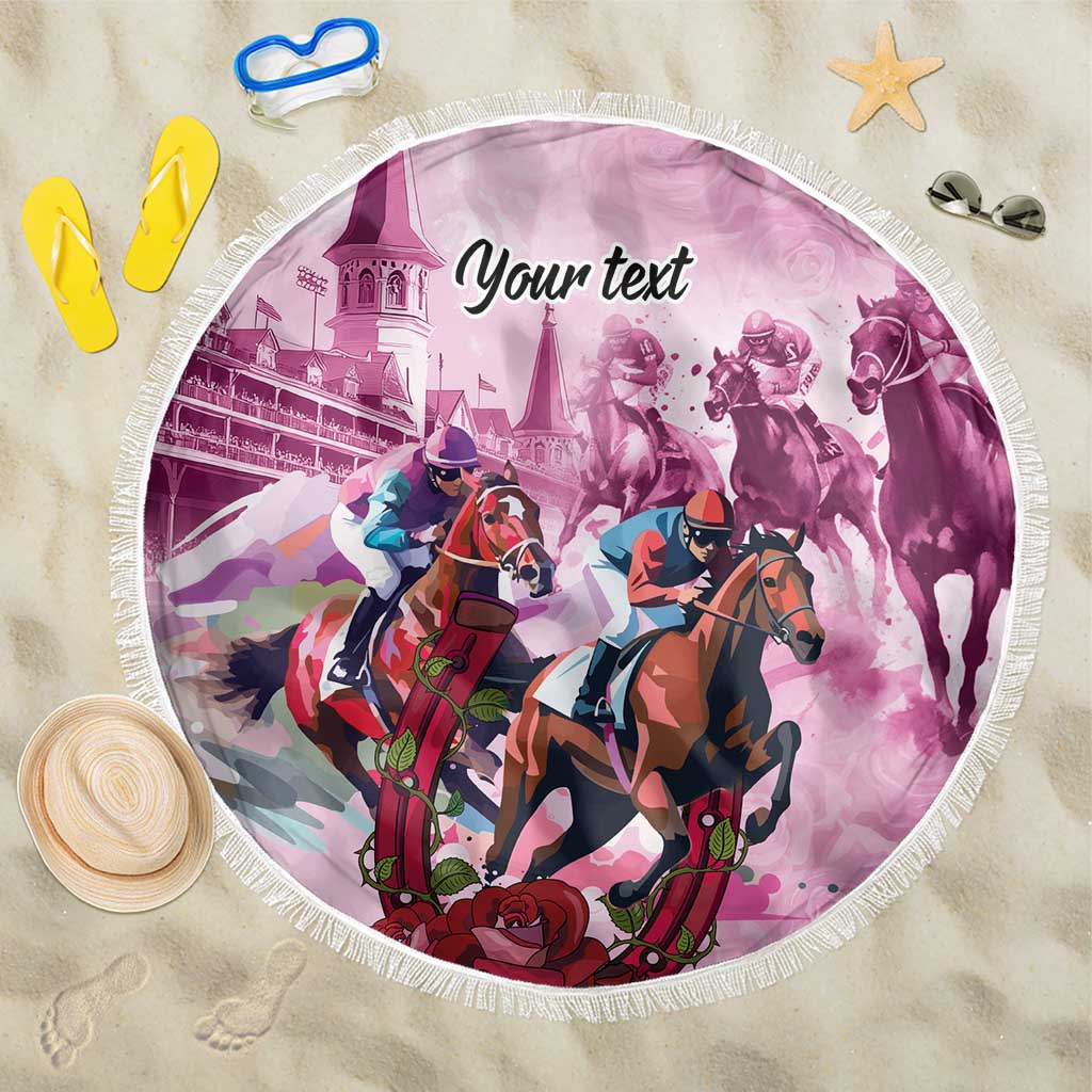 Personalized Kentucky Horse Race Beach Blanket Pink Out Party