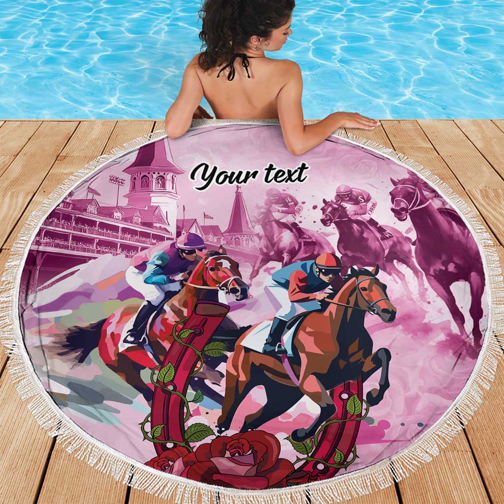 Personalized Kentucky Horse Race Beach Blanket Pink Out Party