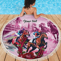 Personalized Kentucky Horse Race Beach Blanket Pink Out Party