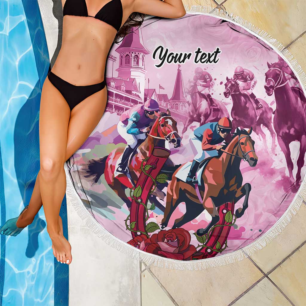 Personalized Kentucky Horse Race Beach Blanket Pink Out Party
