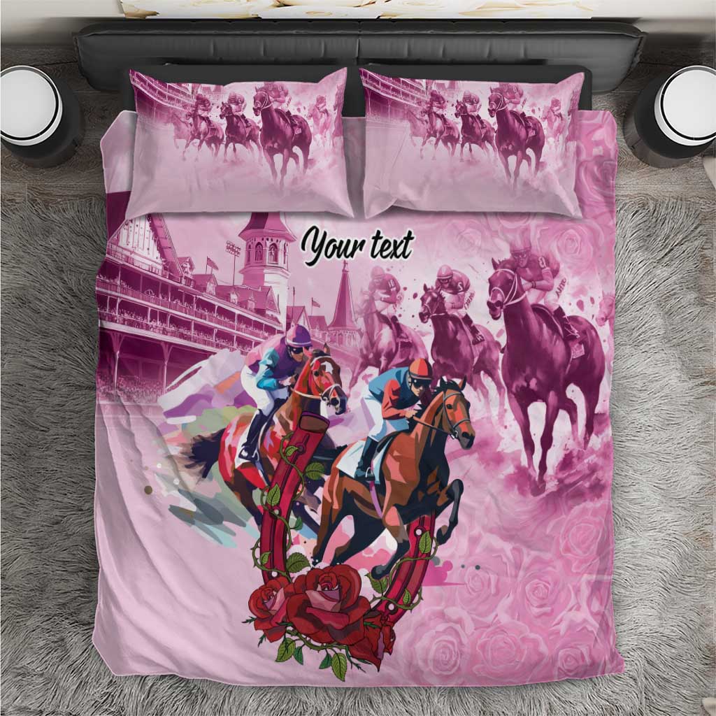Personalized Kentucky Horse Race Bedding Set Pink Out Party