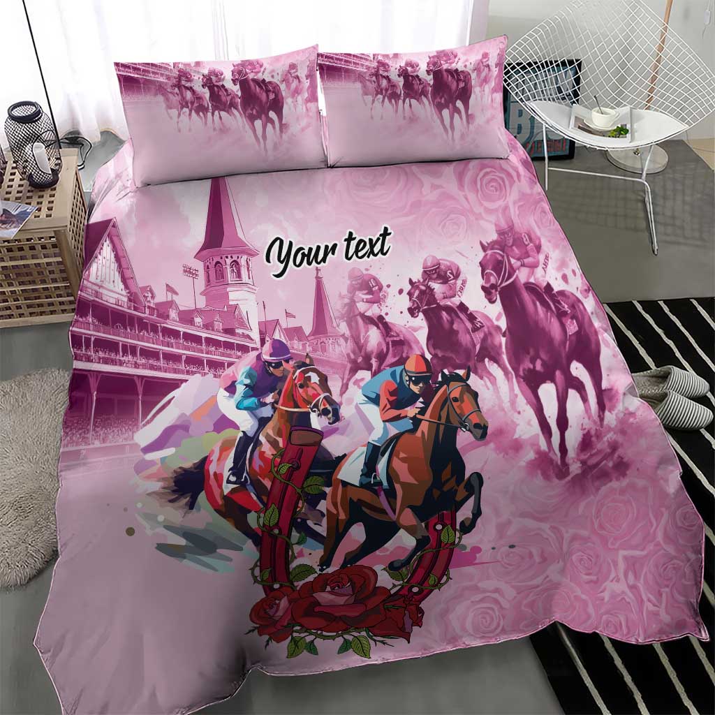 Personalized Kentucky Horse Race Bedding Set Pink Out Party