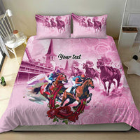 Personalized Kentucky Horse Race Bedding Set Pink Out Party