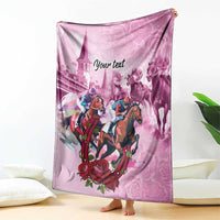 Personalized Kentucky Horse Race Blanket Pink Out Party