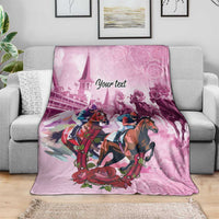 Personalized Kentucky Horse Race Blanket Pink Out Party