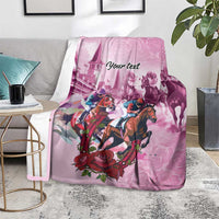 Personalized Kentucky Horse Race Blanket Pink Out Party