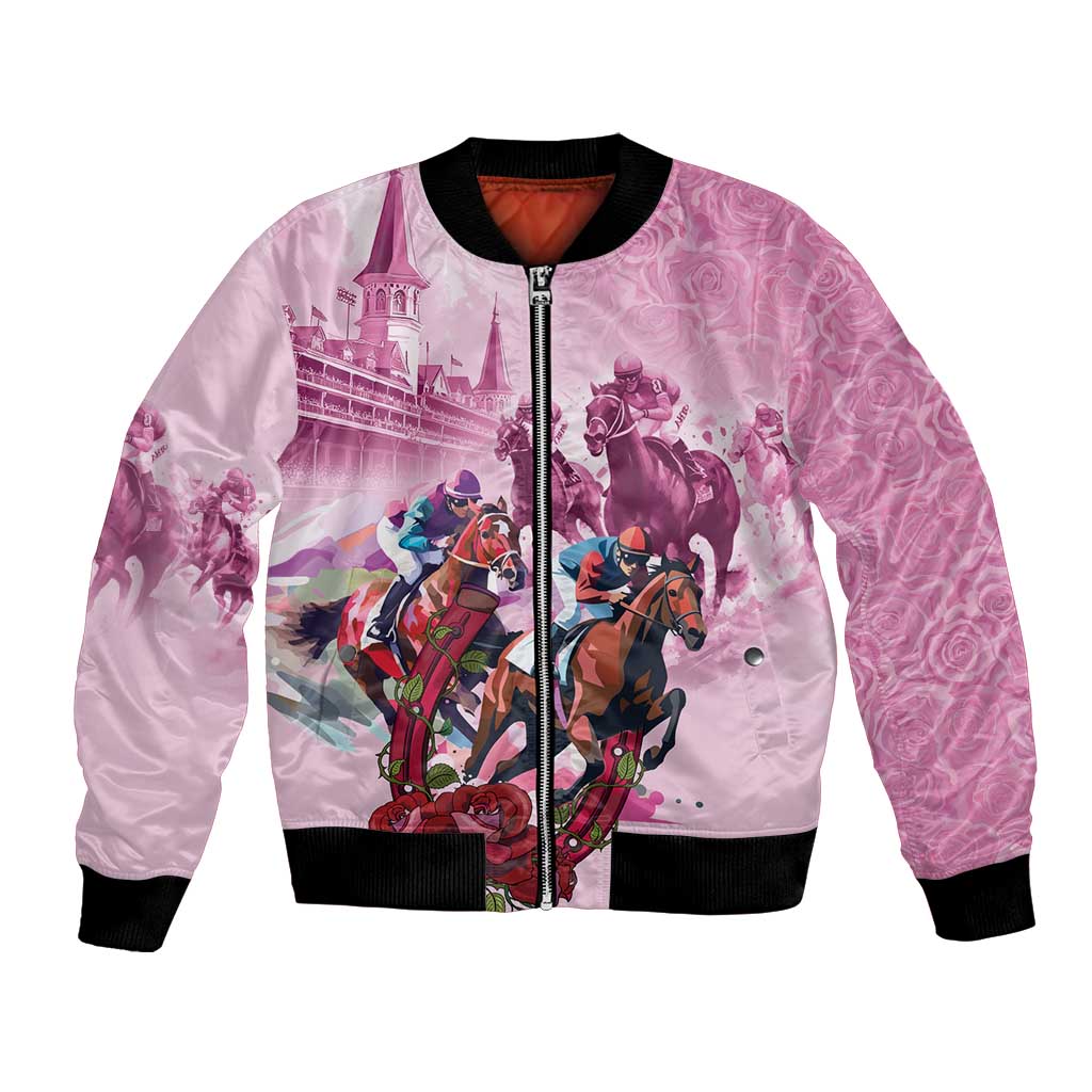 Personalized Kentucky Horse Race Bomber Jacket Pink Out Party