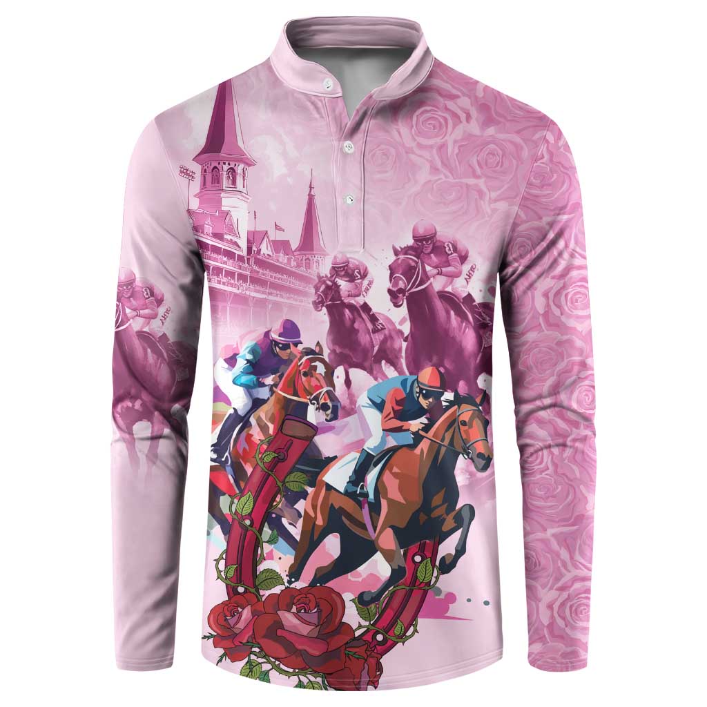 Personalized Kentucky Horse Race Button Sweatshirt Pink Out Party