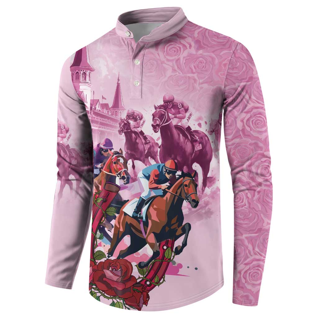 Personalized Kentucky Horse Race Button Sweatshirt Pink Out Party