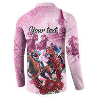 Personalized Kentucky Horse Race Button Sweatshirt Pink Out Party