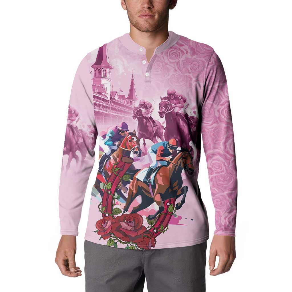 Personalized Kentucky Horse Race Button Sweatshirt Pink Out Party