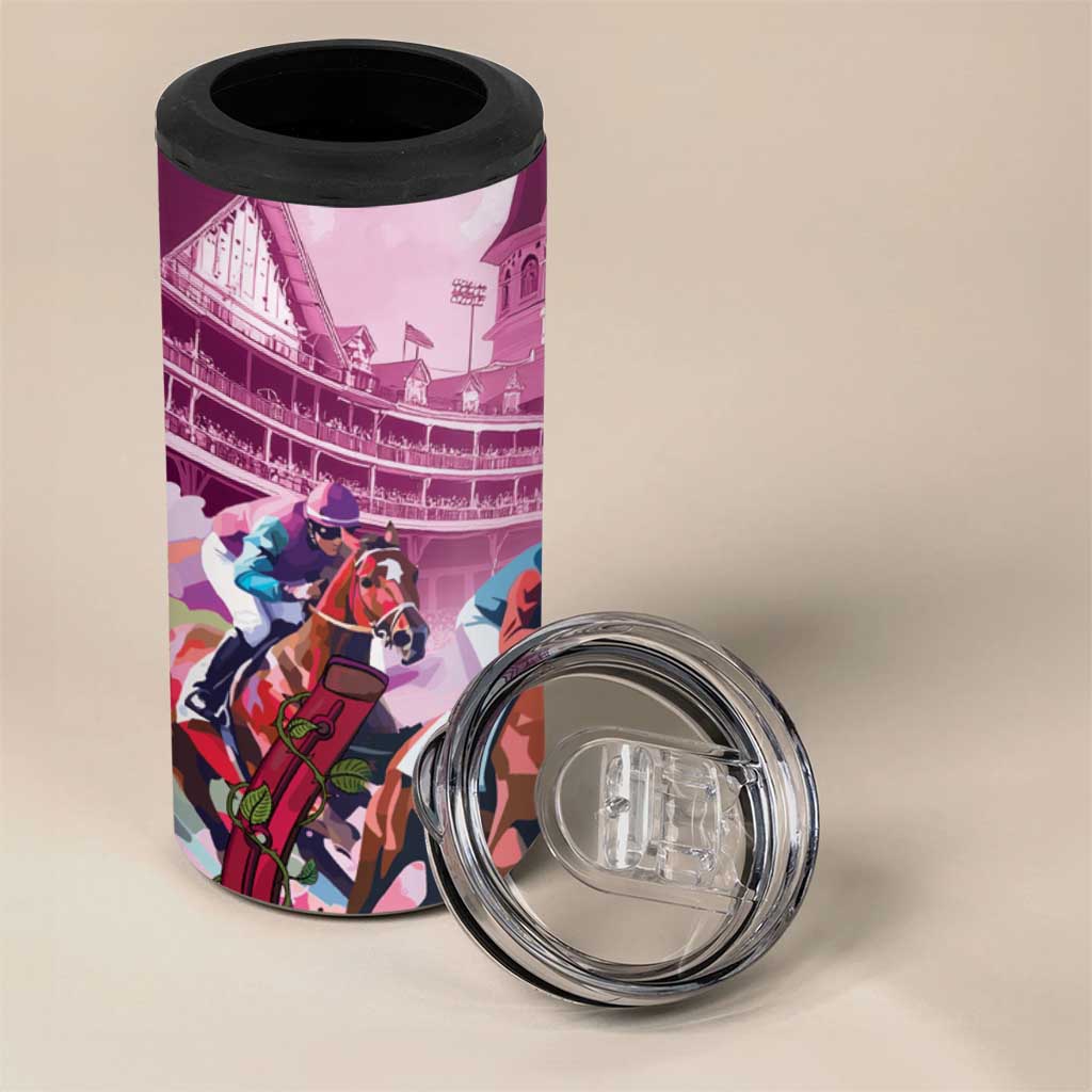 Personalized Kentucky Horse Race 4 in 1 Can Cooler Tumbler Pink Out Party